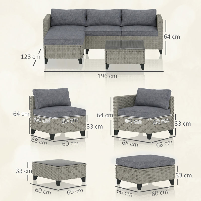 Dark grey rattan corner sofa set – image 3