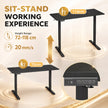 HOMCOM Standing Desk Memory Control Height Adjustable Desk 2 Cable Holes LED Display Sit Stand Desk Black – view 4