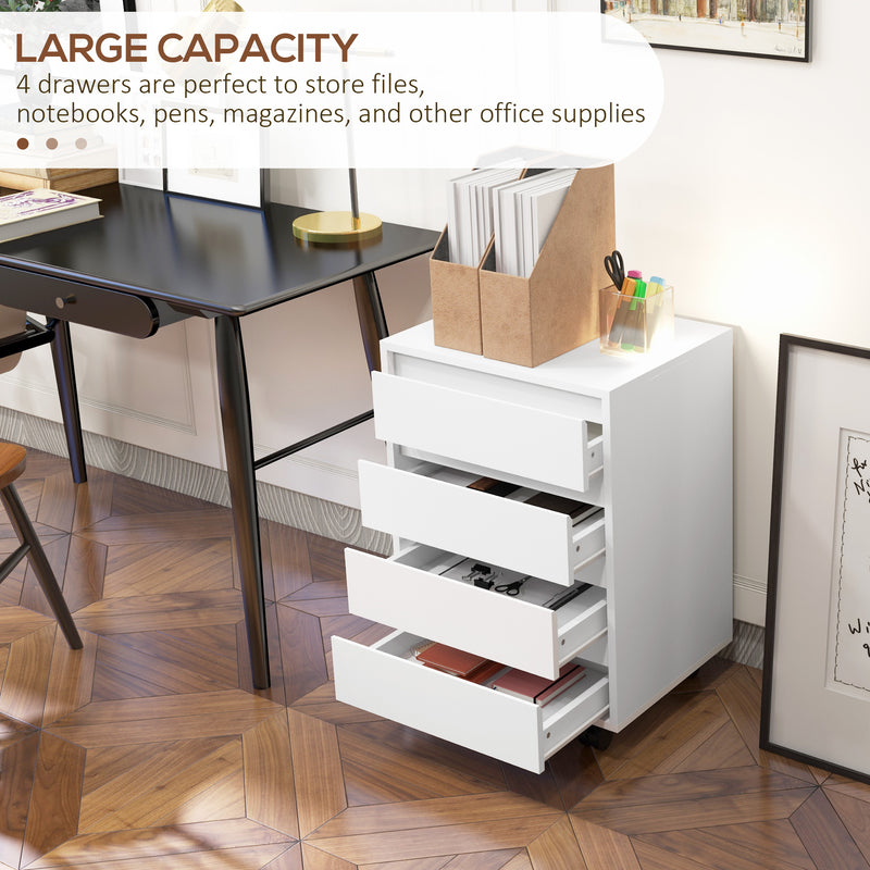 White 4-drawer filing cabinet – image 4