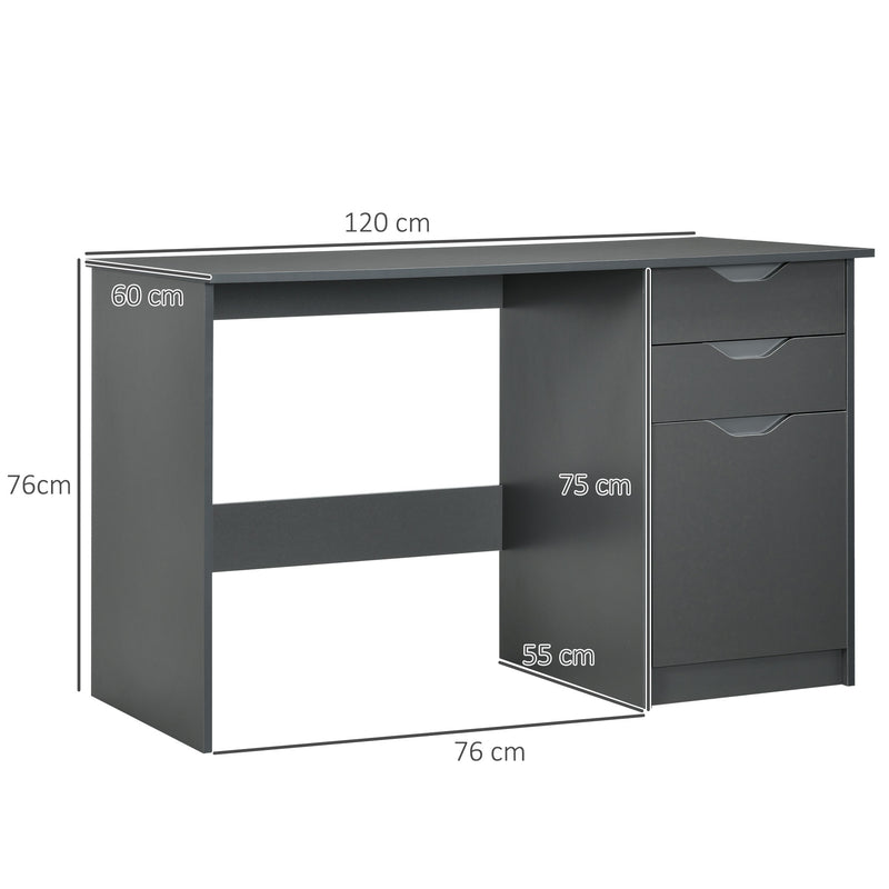 High gloss computer desk with cabinet – image 3