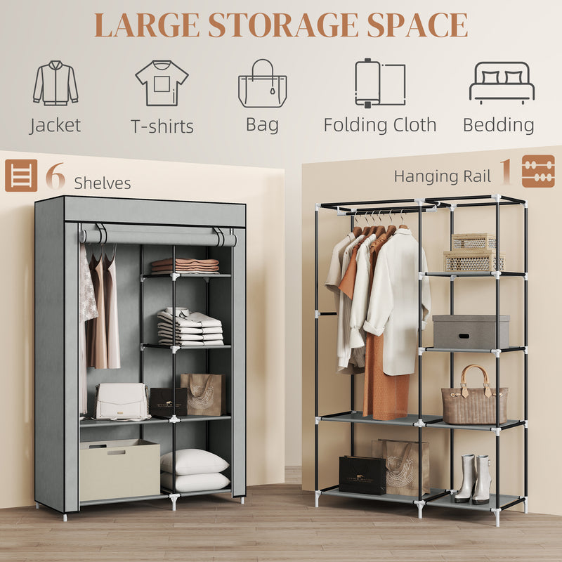 103 cm light grey fabric wardrobe – image 4