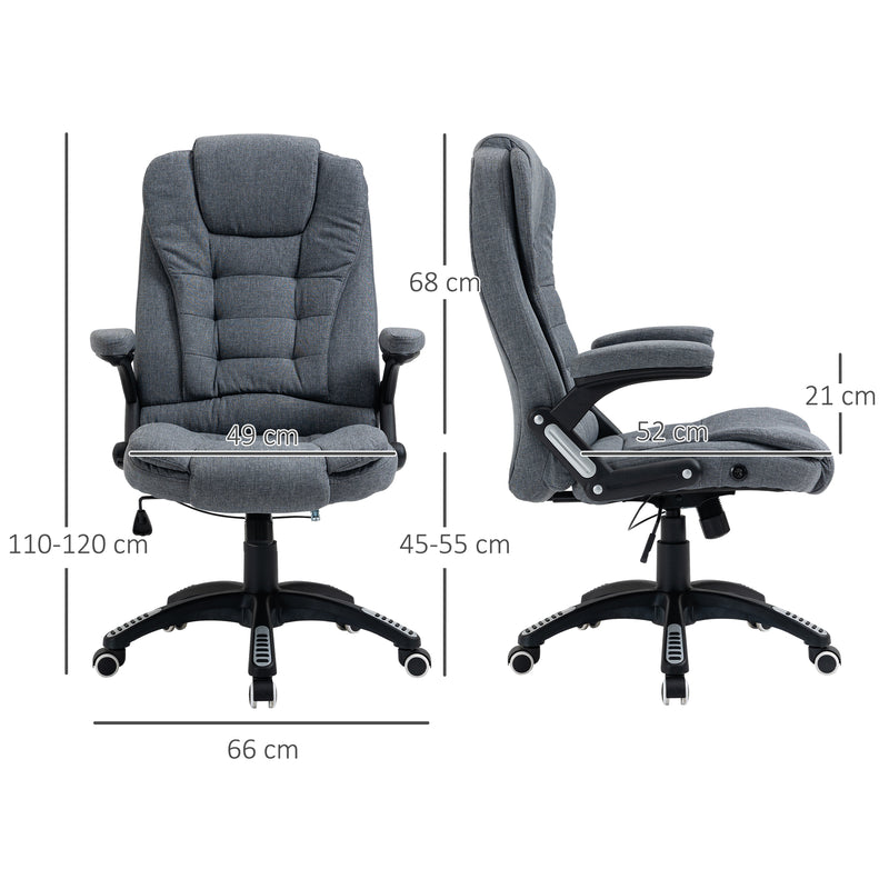 Linen-feel reclining office chair – image 3