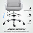 HOMCOM Draughtsman Chair, Mesh Drafting Chair, Ergonomic Office Chair with Lumbar Support, Adjustable Foot Ring, Grey – view 4