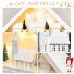 Close-up of the wooden Christmas scene