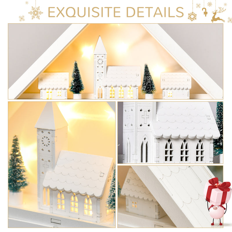 Close-up of the wooden Christmas scene