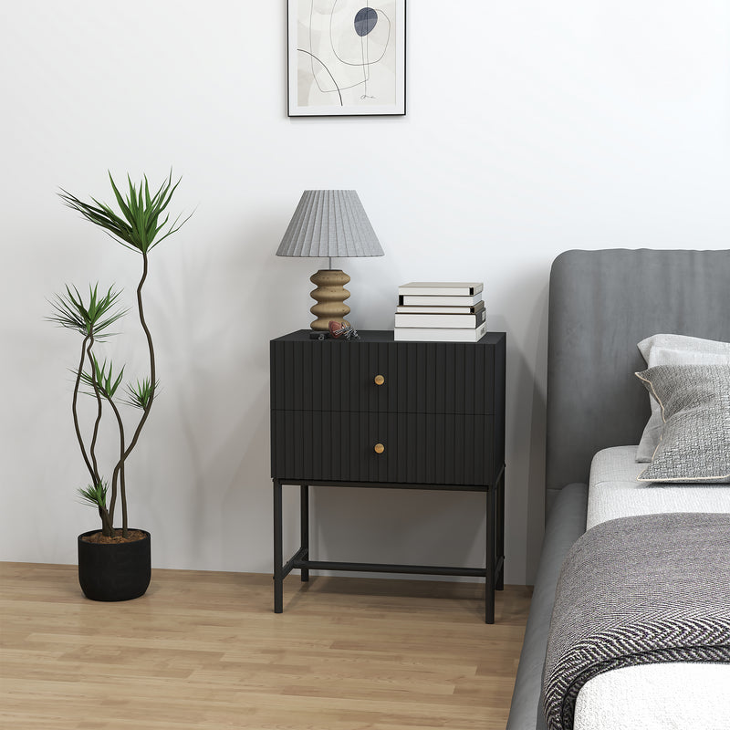 Raised ridged bedside table – image 9