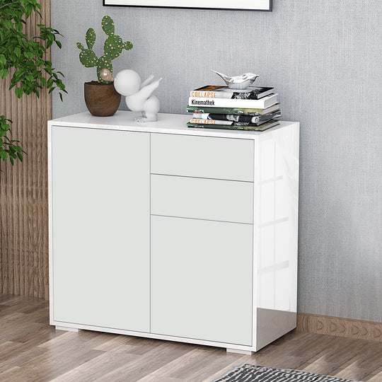 White push-open sideboard 79 cm – image 2