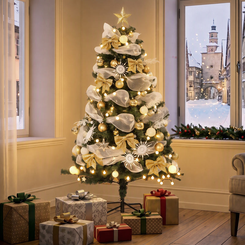 5ft pre-lit gold decorated Christmas tree – image 8