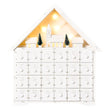 White Wooden House Advent Calendar on a white background