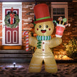 7.5ft Gingerbread Man Christmas Inflatable displayed outside a decorated home