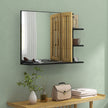 Black bamboo panel bathroom mirror – image 7