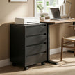 HOMCOM Four-Drawer Office Filing Cabinet, with Wheels - Black – view 2