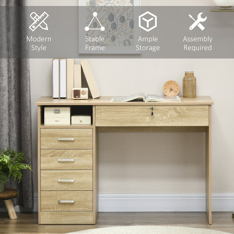 110 cm computer desk with 5 drawers – image 6
