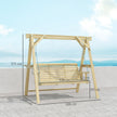 Wooden 3-seater swing bench – image 3