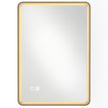 HOMCOM Bathroom Mirror with LED Lights, 100x70cm Rectangle Bathroom Mirror, Dimmable, Bluetooth, Anti-Fog, Gold Tone – view 10
