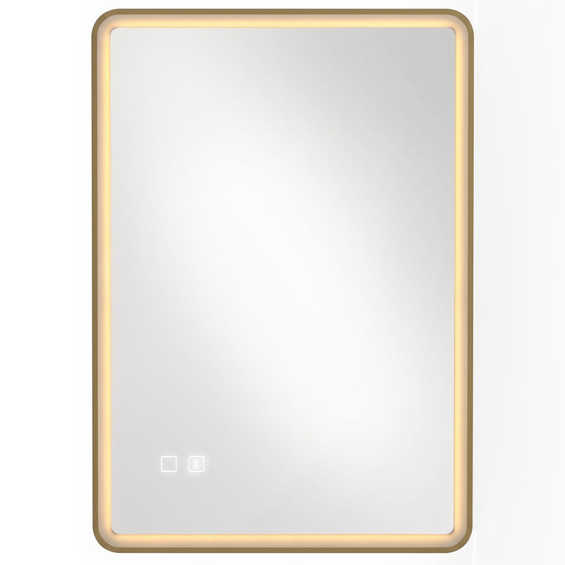 HOMCOM Bathroom Mirror with LED Lights, 100x70cm Rectangle Bathroom Mirror, Dimmable, Bluetooth, Anti-Fog, Gold Tone – view 10