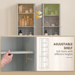 HOMCOM Tall Bathroom Storage Cabinet, 6-Tier Slim Bathroom Cabinet with Adjustable Shelf, 4 Soft-Close Doors, Dusty Blue – view 4
