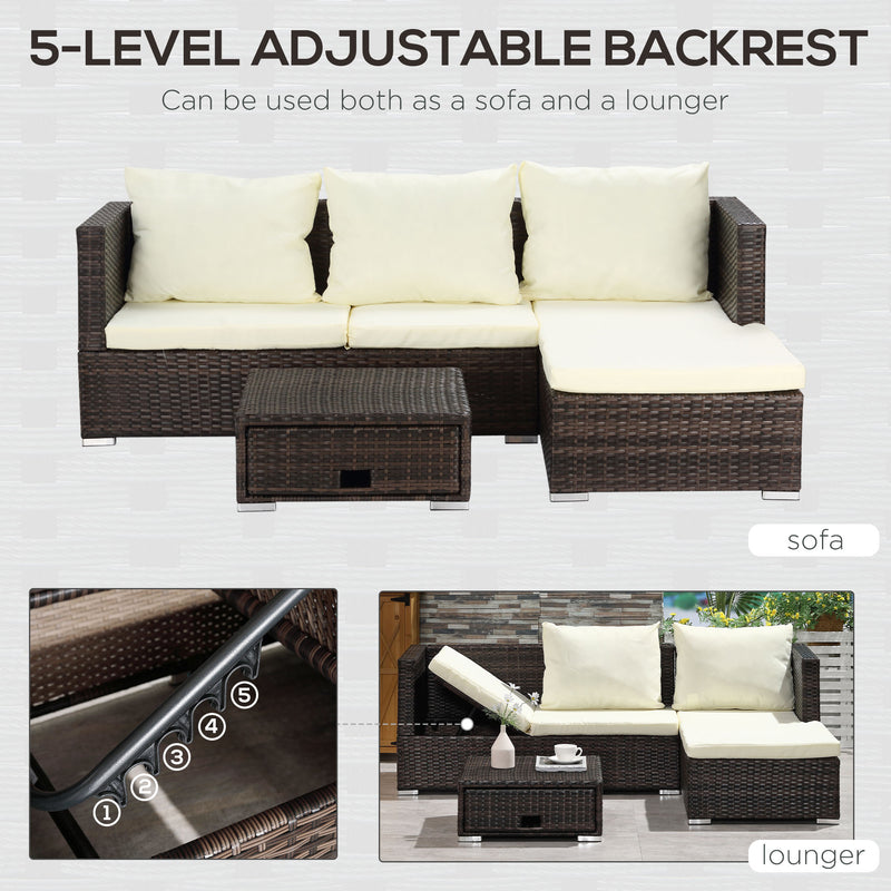 Reclining rattan corner sofa set – image 7