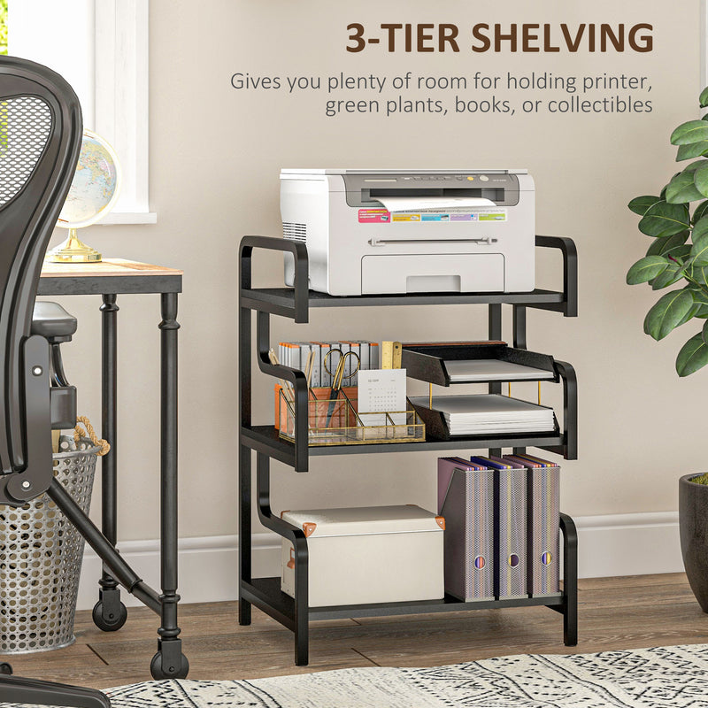 Black 3-tier printer stand – image 4