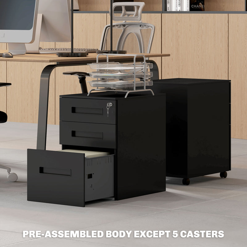 39 cm steel filing cabinet – black – image 8