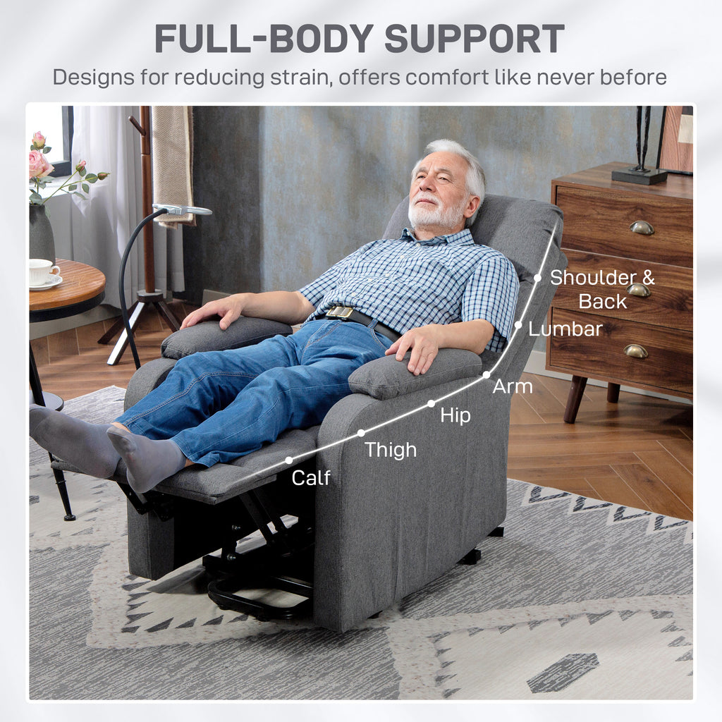 Electric Rise/Recline Armchair, with Reading Light - Grey