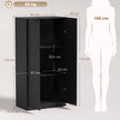 HOMCOM 120 cm Tall Storage Cabinet Cupboard, 3-Tier File Organiser Wooden Filing Cabinet, Black – view 3