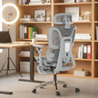 HOMCOM Ergonomic Office Chair, High Back Mesh Desk Chair, Grey – view 9
