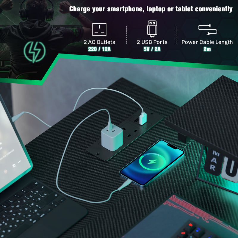 L-shaped LED gaming desk – image 5