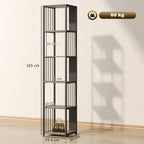 5-Tier Bookshelf with Steel Frame - Grey