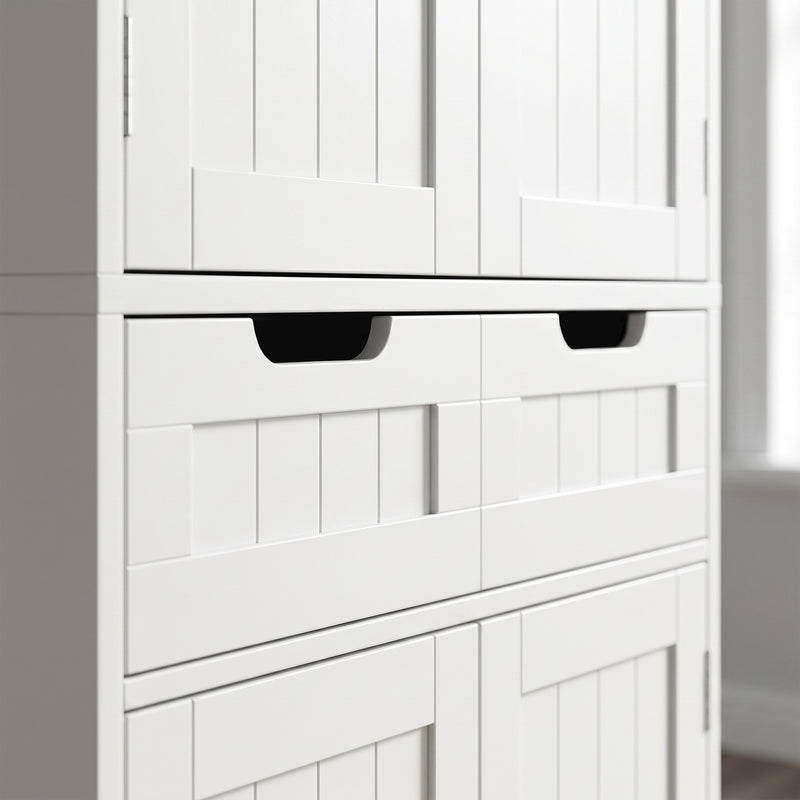 160cm white tall bathroom cabinet – image 9