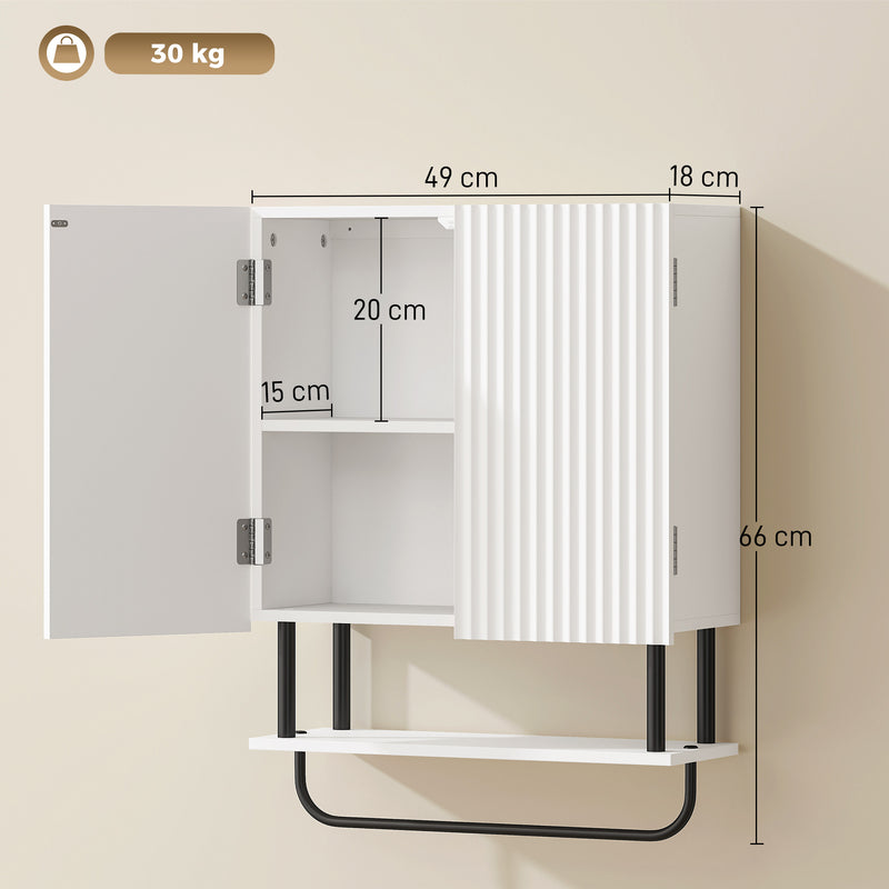White wavy door wall cabinet – image 3