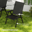 Outsunny Set of Four Folding Outdoor Chairs - Black – view 6