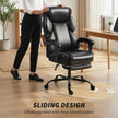 HOMCOM Adjustable Office Chair Reclining Computer Desk Chair with Footrest, Armrest, Casters, Black – view 7