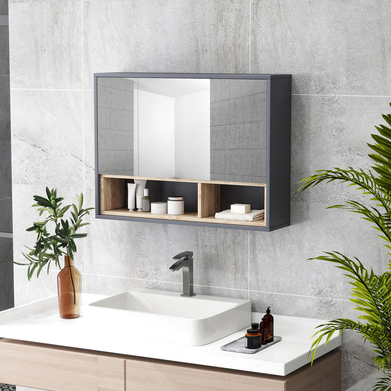 80 cm grey mirror cabinet – image 10