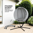 Leaf-pattern hanging egg chair – image 6