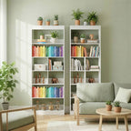 Bookcase, 6-Tier Bookshelf with Open Storage Shelves, Cubes, 180 cm Tall Display Shelf with Anti-Tipping Design, White