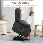 HOMCOM Power Lift Recliner Chair with Vibration Massage, Lift Chair for Elderly with Footrest, Remote, Side Pocket, Dark Grey