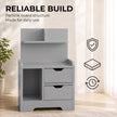 HOMCOM Bedside Table, Small Bedside Cabinet with 2 Drawers and Storage Shelves, Modern Nightstand for Bedroom, Grey – view 6