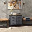 Black 6-drawer fabric chest – image 2