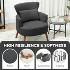 Corduroy Retro Accent Chair - Black