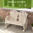 Outsunny Fir Wood Love Seats with Wheel-Shaped Armrests, Large Load-Bearing Chair, Natural Wood Finish – view 7
