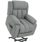 Power Lift Recliner Chair with Vibration Massage, Lift Chair for Elderly with Footrest, Remote, Side Pocket, Light Grey