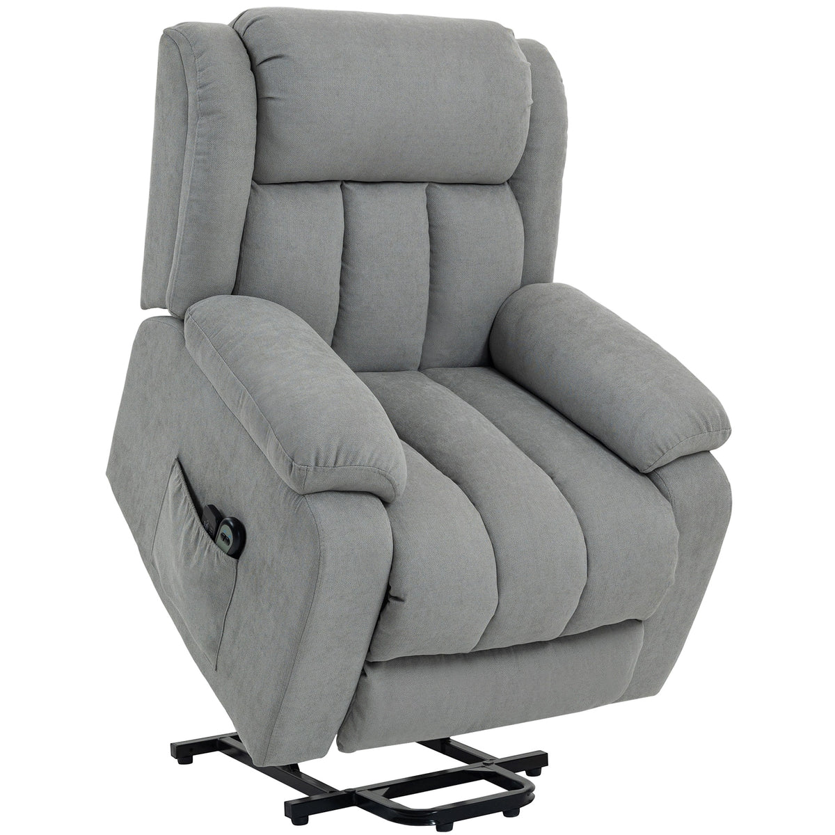 Power Lift Massage Recliner with Footrest & Remote – Light Grey