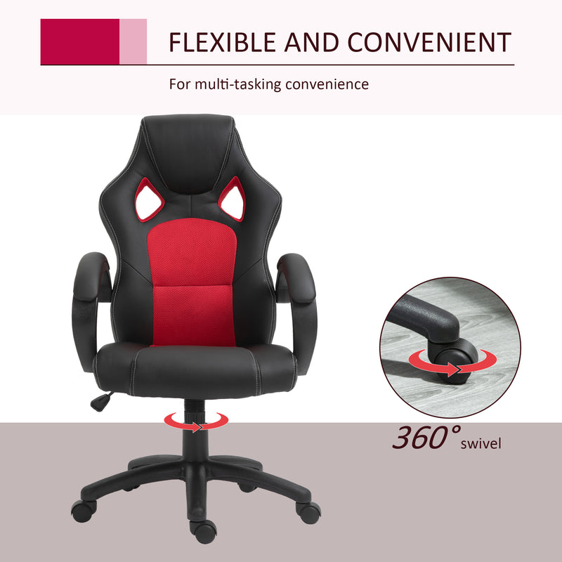 Faux leather swivel office chair – image 6