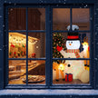 Illustrative Christmas scene with several inflatable decorations