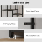 Seven-Tier Geometric Bookcase - Grey/Black