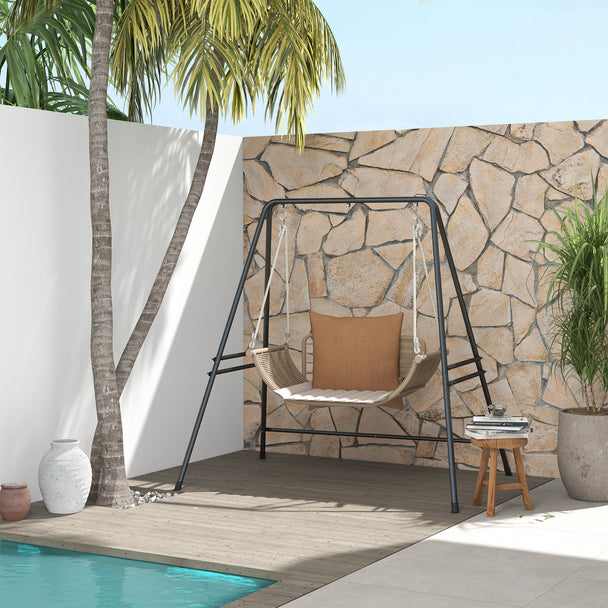Outsunny Hammock Chair Stand, Hanging Heavy Duty Metal Frame Hammock Stand for Hanging Hammock Air Porch Swing Chair – view 2