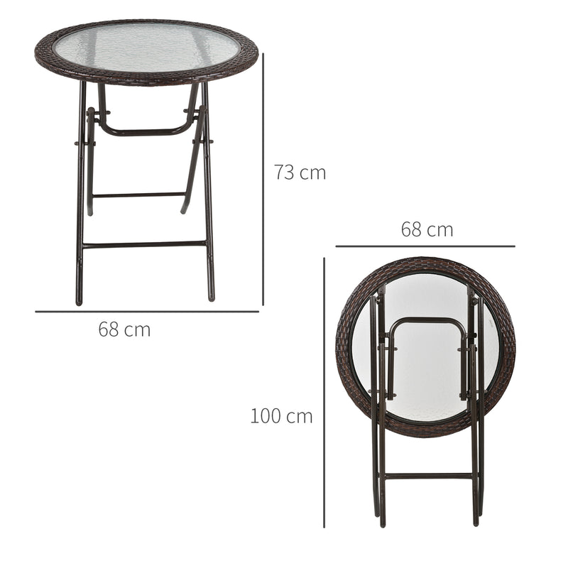 Round folding rattan table – image 3
