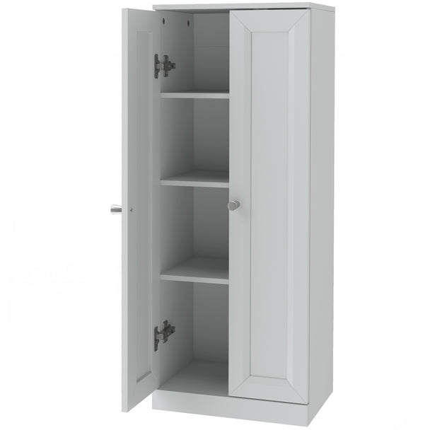 HOMCOM Narrow Bathroom Cabinet, Slim Storage Cabinet with 2 Doors & 4 Tiers, Freestanding Narrow Cupboard