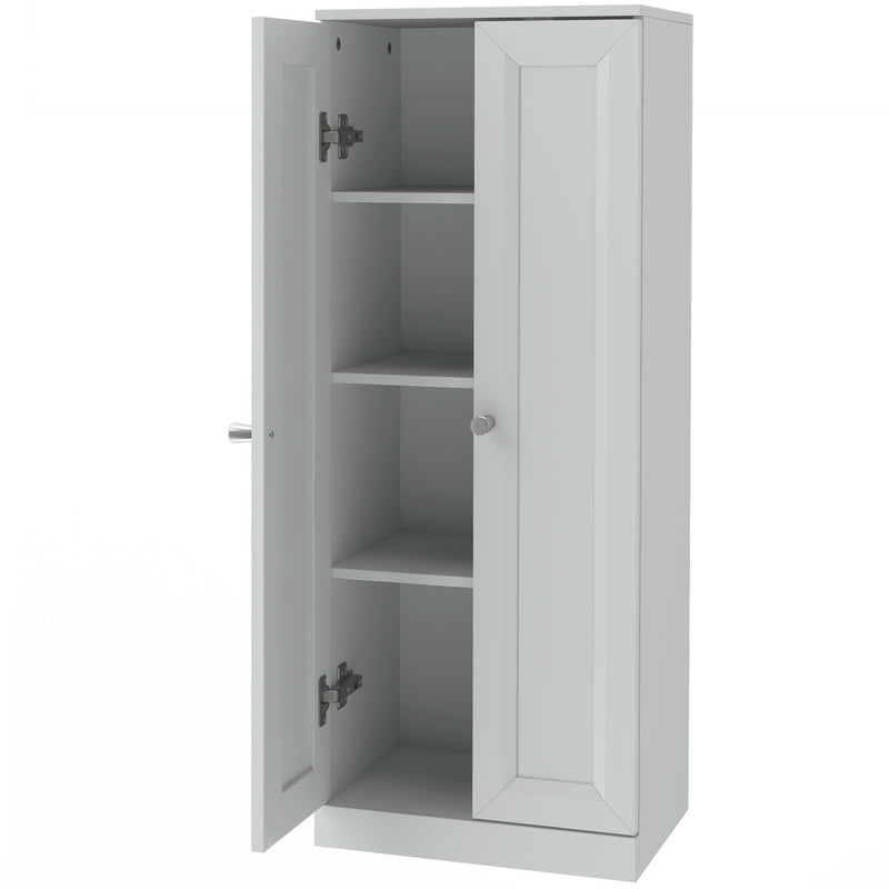 HOMCOM Narrow Bathroom Cabinet, Slim Storage Cabinet with 2 Doors & 4 Tiers, Freestanding Narrow Cupboard